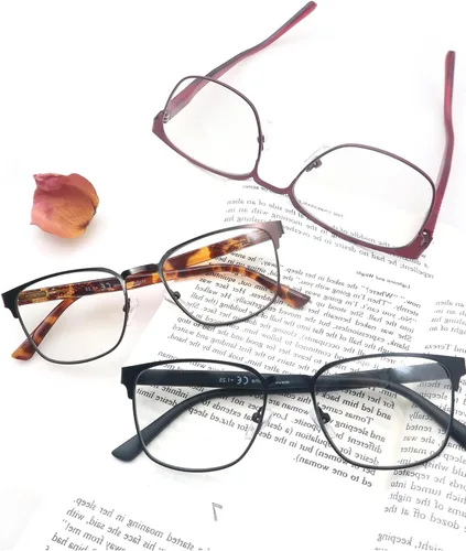 Miniatura 6 de HEEYYOK Paquete de 3 lentes de lectura para hombres y mujeres, con bloqueo de luz azul, lectores de metal, anteojos ligeros, antideslumbramiento