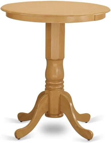 Miniatura 2 de East West Furniture EDGR3-OAK-W - Juego de mesa de comedor de 3 piezas de altura para encimera de cocina, contiene una mesa redonda de madera