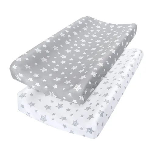 Paquete de 2 fundas para cambiador para niños y niñas, con estampado encantador, suaves, unisex, para cambiar, se ajustan a almohadilla contorneada