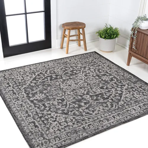 Miniatura 11 de Eyely BMS104D-28 Santa Monica Malta - Alfombra de pasillo con textura de medallón bohemio para interiores y exteriores, rústica, dormitorio, cocina