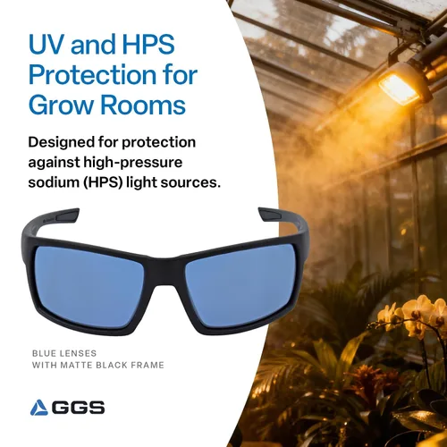 Miniatura 2 de Bullhead Safety Sawfish - Gafas para sala de cultivo con lentes bloqueadores HPS, protección ocular completa para uso en horticultura y jardinería