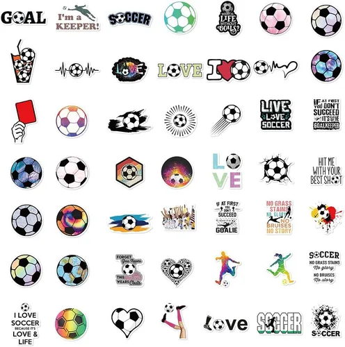Miniatura 4 de 150 calcomanías de fútbol para la Copa del Mundo, fútbol, fútbol, deportes, vinilo impermeable, calcomanías de graffiti, regalos de fútbol