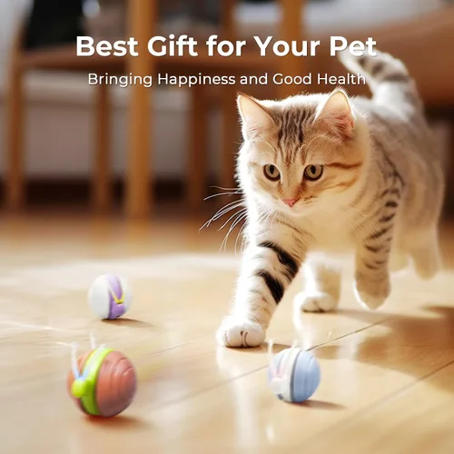 Miniatura 7 de Cheerble Juguete interactivo para gatos de interior, juguete de gatito de caracol malvado, juguetes automáticos para gatos con luces LED, juguetes