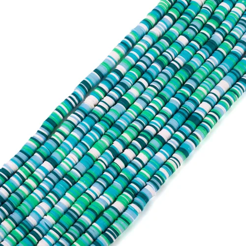 Miniatura 13 de Cuentas Heishi de disco redondo plano de 0.236 pulgadas (0.236 in), cuentas espaciadoras sueltas de arcilla polimérica para pulseras de la amistad