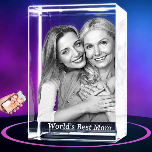Miniatura 2 de ArtPix - Foto de cristal 3D, regalos personalizados para papá, mujeres, esposa, abuelo, gran regalo personalizado con tu propia foto, grabado en 3D