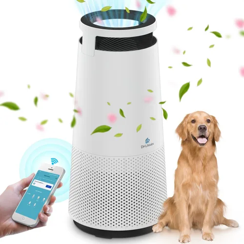 DH Lifelabs Purificador de aire para el hogar, purificador de aire ionizador para alergias, filtro purificador de aire HEPA elimina el olor de las
