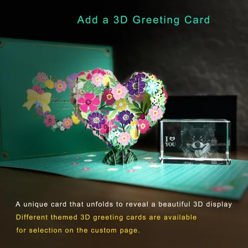 Miniatura 2 de Foto de cristal 3D personalizada, regalos conmemorativos para perros y gatos personalizados para dueños de mascotas. Caja de regalo incluida, foto