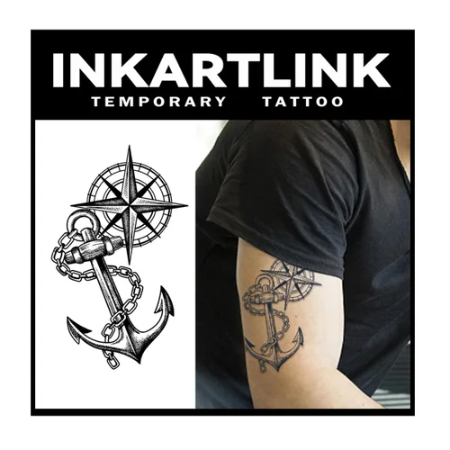 Miniatura 9 de INKARTLINK Tattoo Tech, 2 hojas de tatuaje semipermanente mediano, tatuajes temporales de diseño artístico para adultos, dura 1-2 semanas, Barco