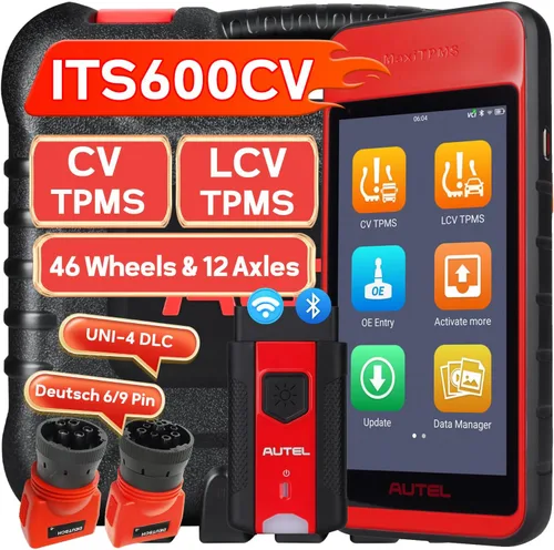 Autel MaxiTPMS ITS600CV Herramienta TPMS para vehículos comerciales, para camiones remolques, autobuses, activar/leer/programar sensores CVS-A01,