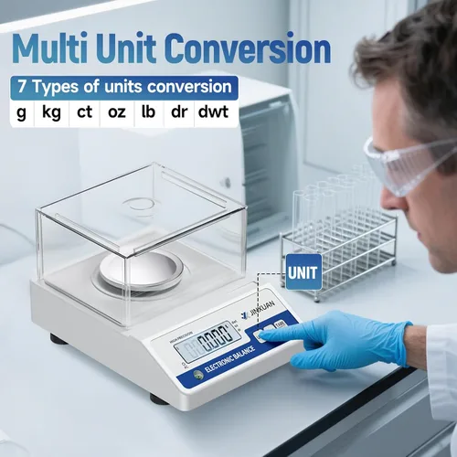 Miniatura 3 de Báscula de laboratorio 500gx0.001g Balanza de alta precisión Balanza analítica, escala de miligramo digital Escala de laboratorio científica