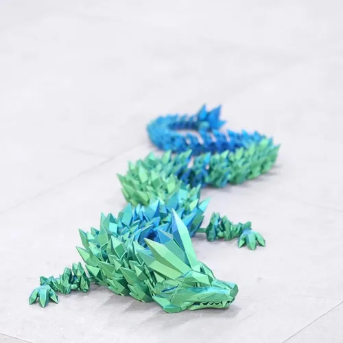 Miniatura 3 de Juguetes para ansiedad de dragón de cristal con estampado 3D súper grande de 48.82 pulgadas, figuras de animales extra largas y grandes, decoración
