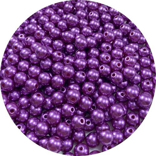 Miniatura 19 de 300 cuentas de perlas para manualidades, perlas de resina de 0.315 pulgadas para hacer joyas, cuentas redondas sueltas con agujero para collares