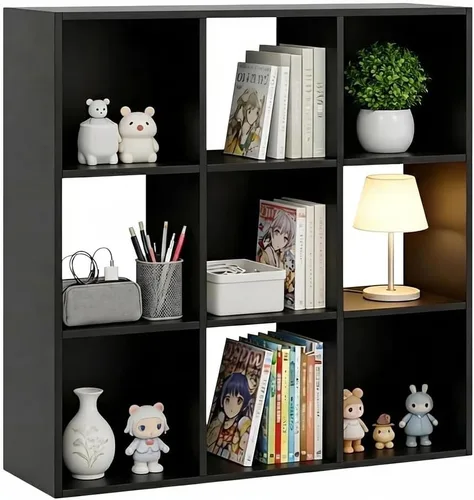 Organizador de almacenamiento de 9 cubos, estantería reversible, estantería de cubo abierta, almacenamiento moderno grande para sala de estar,
