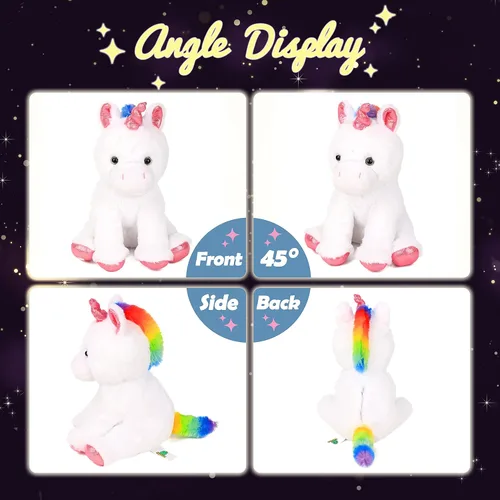 Miniatura 3 de Hopearl Unicornio de peluche con luces LED, flexible, con luces de noche que brillan en la oscuridad, para festival, cumpleaños, niños pequeños