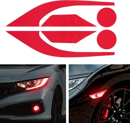 Miniatura 10 de TOMALL 3 pares de vinilos para luz antiniebla para faros delanteros laterales para Honda Civic 2016-2021, calcomanías autoadhesivas de vinilo