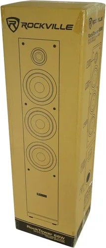 Miniatura 11 de Rockville RockTower 68W - Altavoz pasivo de torre de 8 ohmios, 6.5", 500W, MDF, blanco, sonido de alta fidelidad, rejilla desmontable, 3 vías