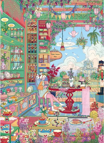 Miniatura 17 de HUADADA Rompecabezas para adultos de 1000 piezas, rompecabezas de desafío de ilustración de cuadrícula de 3 x 3, ilustración original de 1000 piezas