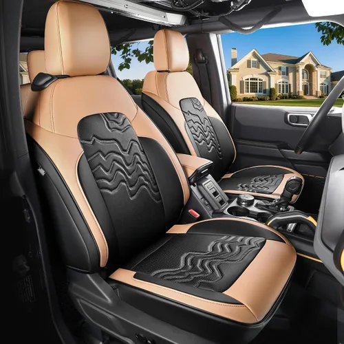 Miniatura 10 de Red Rain Fundas de cuero para asiento F150, ajuste personalizado para Ford F150 SuperCrew/CrewCab 2015 a 2025 XL XLT STX, camioneta pickup, juego