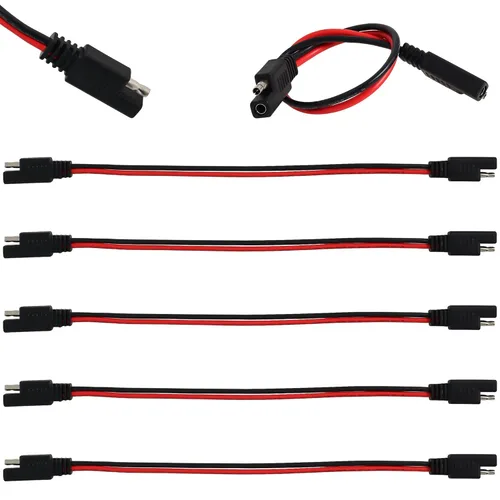 Miniatura 3 de Wadoy Arnés de cables de desconexión rápida de 2 pines SAE (paquete de 5), cable resistente de 12 pulgadas, calibre 12, 12 V, conexión rápida