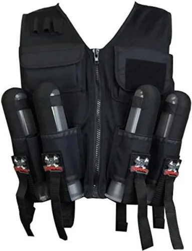 Miniatura 5 de Maddog Chaleco táctico ligero de paintball - Capacidad para 4 cápsulas y tanque 90ci Chaleco solamente