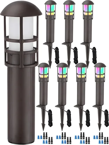 Miniatura 9 de LEONLITE Luces de camino de paisaje de bajo voltaje, 3 W, iluminación de paisaje de 12-24 V, luces LED de camino de bolardo con cable CRI90+, Blanco