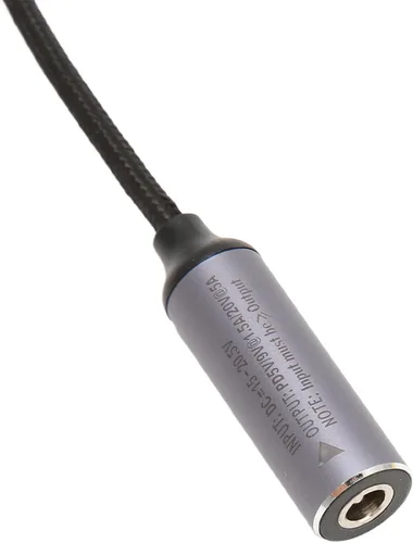 Miniatura 8 de Cable de alimentación CC de 0.217 x 0.098 in a USB C, entrada a USB C macho cable de carga de alimentación, con identificación automática
