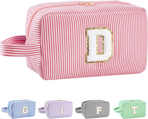 Miniatura 142 de Regalos personalizados para mujeres, bolsa de maquillaje con inicial, bolsa de maquillaje de viaje, bolsa de cosméticos, bolsa de artículos