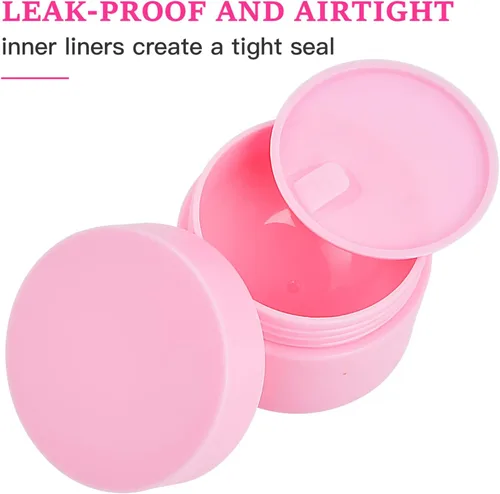 Miniatura 3 de Recipiente de plástico blanco para loción con forros interiores y tapas de cúpula para maquillaje, cosméticos, cremas, lociones, almacenamiento Rosa