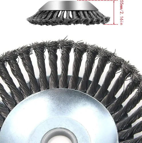 Miniatura 4 de Cuchilla de alambre de acero giratorio de 8 pulgadas para recortadoras de cuerdas, cortacésped de jardinería, eliminación de óxido de hierba