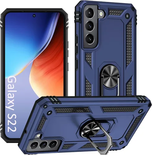 Miniatura 11 de Funda S22 Ultra para Samsung Galaxy S22 Ultra, con anillo de soporte, soporte ajustable, grado militar, protección resistente, a prueba de golpes
