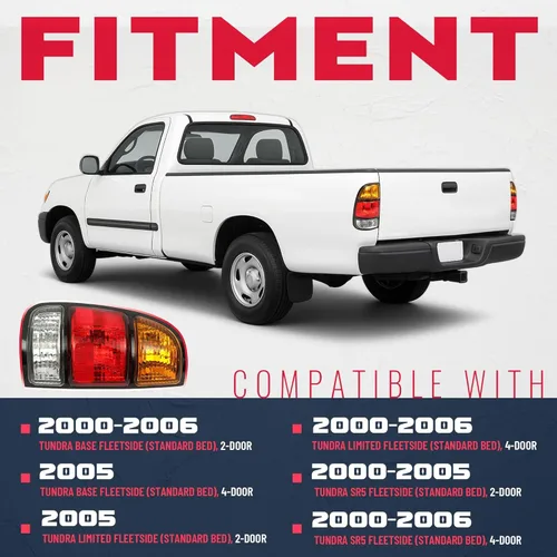 Miniatura 3 de ECOTRIC Luz trasera compatible con Toyota Tundra 2000-2006 Regular/Access Cab Lámpara de freno de señal Luz trasera lado del conductor izquierdo