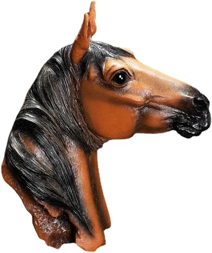 Miniatura 12 de Estatuas de resina para colgar en la pared con cabeza de animal, estatuas de bar, cafetería, escultura, decoración (leopardo negro)