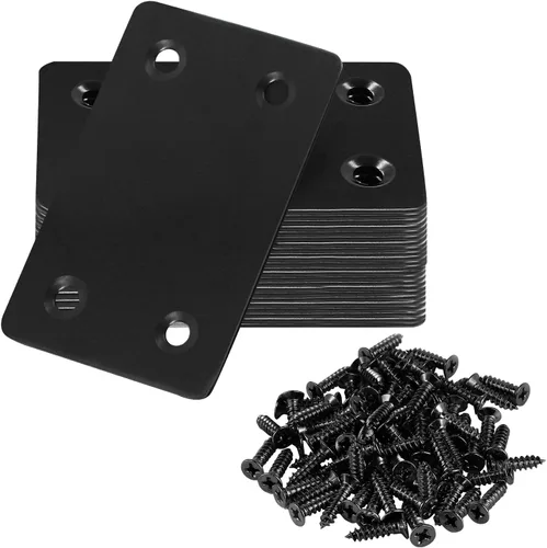Miniatura 24 de Soporte plano de 1.575 x 0.630 x 0.079 in, soporte recto de acero inoxidable, soporte recto de metal, soporte recto negro, placa de unión