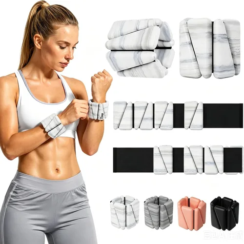 Miniatura 10 de T98 Wrist & Ankle Weights for Women Men, Wearable Wrist Weights Set of 2(1Lbs Each), Adjustable Arm Leg Bracelet Weights for Strength Training, Rosa