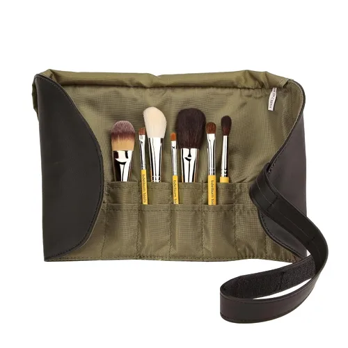 Miniatura 3 de Bdellium Tools Profesional Maquillaje Línea de Viaje Básico 7pc. Juego de cepillos con bolsa enrollable