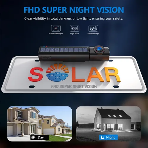 Miniatura 5 de Cámara solar inalámbrica de respaldo, monitor IPS 1080P de 5 pulgadas y cámara de respaldo de encendido y apagado automático, 2 minutos de fácil