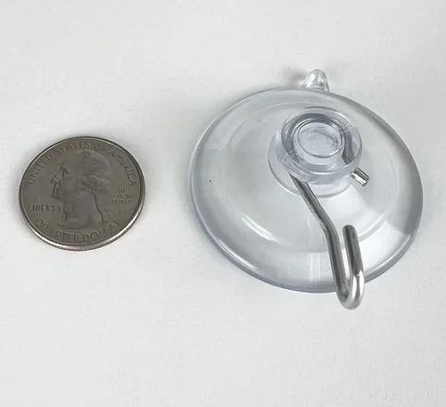Miniatura 3 de Paquete de 9 ganchos medianos de 1 3/4 pulgadas Pennsylvania resistentes con ventosa para ventanas de cristal. Para letreros de adornos navideños