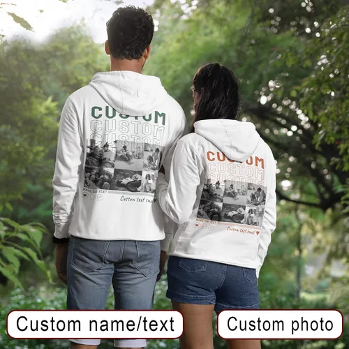 Miniatura 40 de Sudaderas con capucha personalizadas diseñan el tuyo propio, retrato de camisa de la foto, regalos personalizados para el día de San Valentín