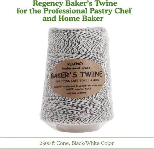 Miniatura 7 de Regency Wraps Cono de cordel Bakers, negro/blanco