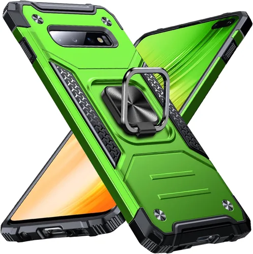 Miniatura 45 de Anqrp Funda para Galaxy S22 Ultra, Funda Protectora de Teléfono de Grado Militar con Soporte Plegable de Anillo de Metal Giratorio