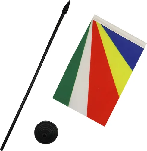 Miniatura 63 de AZ FLAG Sierra Leone Bandera de mesa 5'' x 8'' - Bandera de escritorio de Sierra Leona 21 x 14 cm - Bastón y base de plástico negro