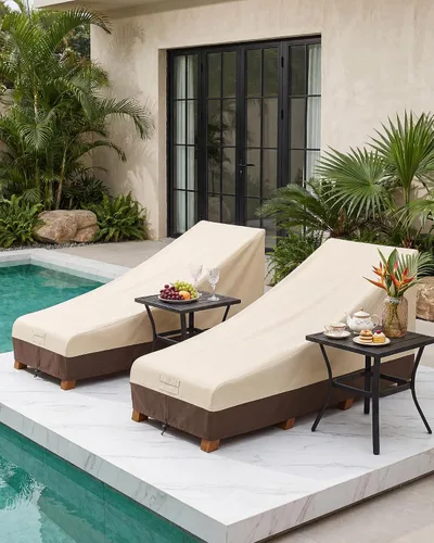 Miniatura 7 de Vailge Funda impermeable para tumbona de patio, 600D resistente al aire libre, fundas para muebles de patio, resistentes a los rayos UV, paquete