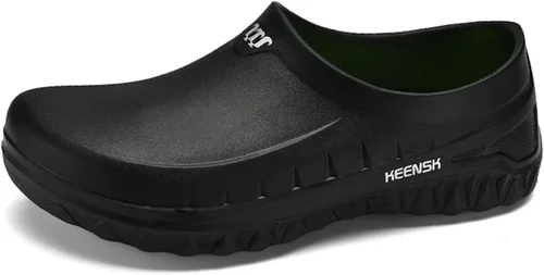 ihinzry Chef Clogs - Zuecos de trabajo sólidos antideslizantes, impermeables, a prueba de aceite, para personal de restaurante, zapatos de cocina