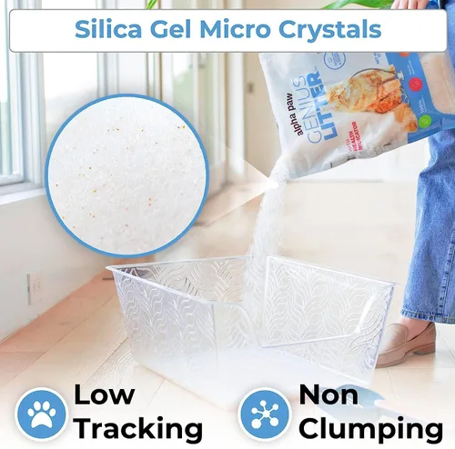 Miniatura 9 de Genius Litter Arena para gatos con monitoreo de la salud, presentada en Shark Tank, gel de sílice de cristal ligero, no se aglutina, sin polvo, bajo