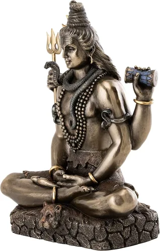 Miniatura 2 de Top Collection Estatua de Shiva en Padmasana Lotus Pose-Hindú Dios de destruir el mal, la ignorancia y la escultura de la muerte, figura