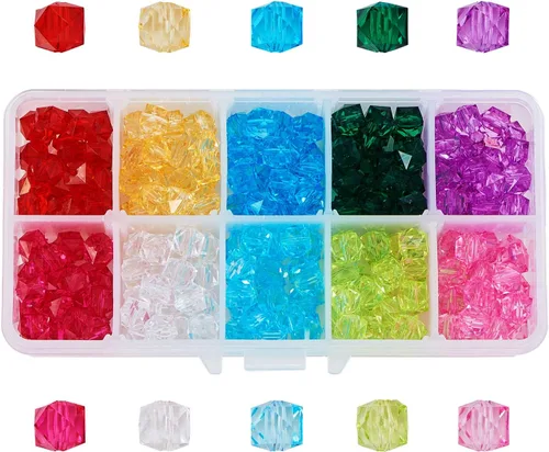 Miniatura 14 de LiQunSweet 200 cuentas acrílicas opacas de 0.315 pulgadas (0.315 in), cuentas redondas de color AB, cuentas sueltas espaciadoras para fabricación