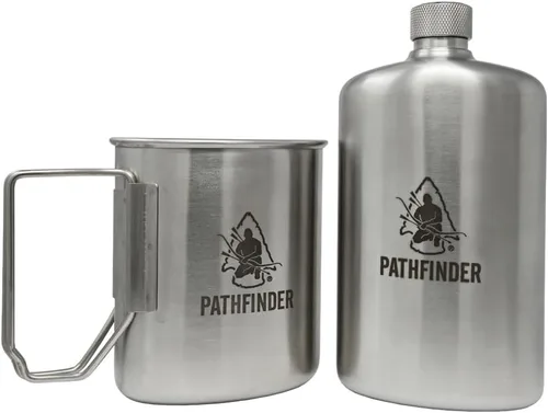 The Pathfinder School Taza de Anidación de Acero Inoxidable y Cantimplora Scout M34 - Equipo y Suministros de Supervivencia - Equipo Bushcraft