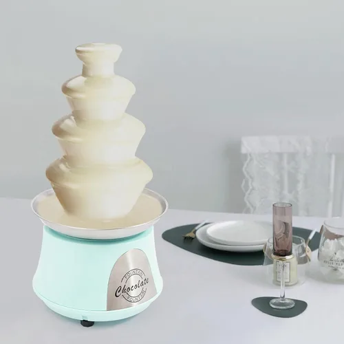 Miniatura 4 de Máquina eléctrica de fuente de chocolate, fuente de fondue de acero inoxidable de 4 niveles con varilla en espiral, capacidad de 2.2 libras
