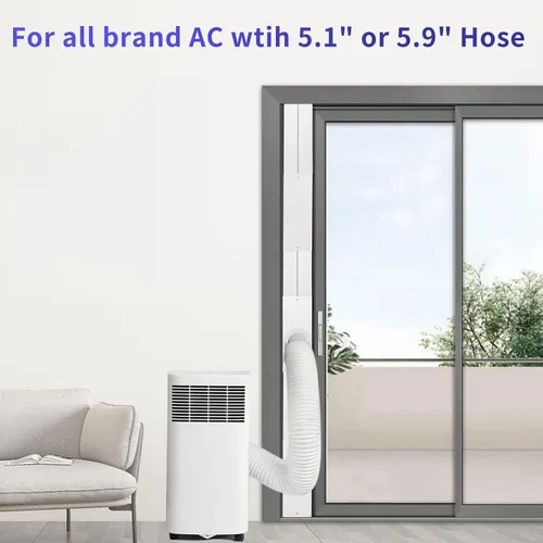 Miniatura 2 de JEACENT Kit de ventilación de aire acondicionado portátil para puerta corredera, kit de sellado universal de PVC ajustable para balcón placas