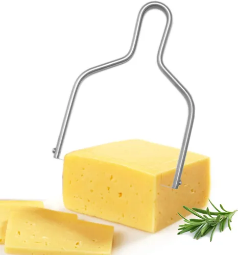 Cortador de queso y rebanador de queso de acero inoxidable con alambre | Cortador de queso con alambre y rebanador de mantequilla